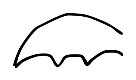 The stencil of a bat wing.